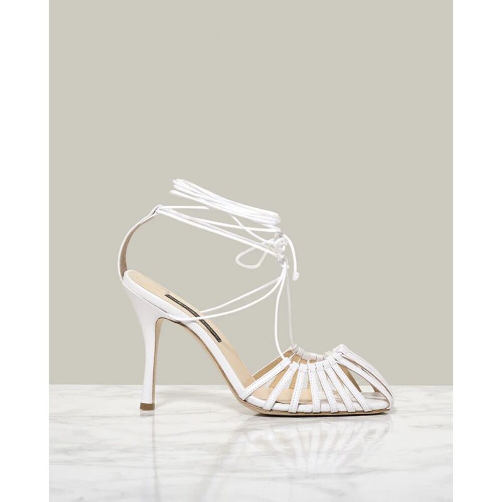 Chelsea Paris Womens Finn Lace Up Pump Cage Toe US 7.5 White EU 37.5 - NIB $595 - Picture 4 of 9